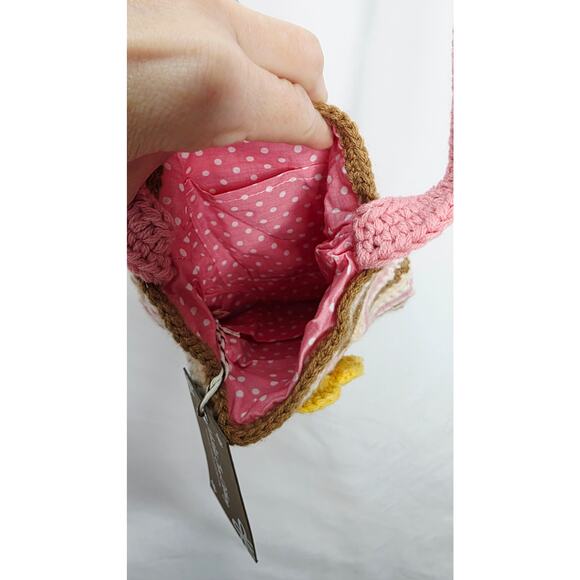 Matilda Jane Small Kids Crochet Purse With Yellow Flower  7"x 7" new with tags - Picture 7 of 9